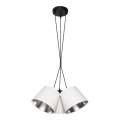 Lampadario su corda ZOMA 3xE27/60W/260V bianco/cromato lucido