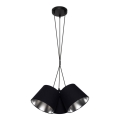 Lampadario su corda  ZOMA 3xE27/60W/260V nero/cromo lucido