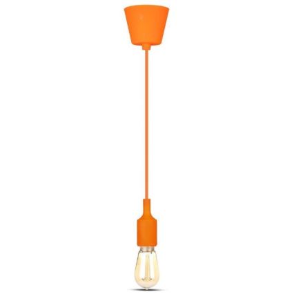 Lampadario su filo 1xE27/60W/230V arancione