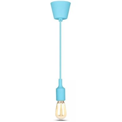 Lampadario su filo 1xE27/60W/230V blu