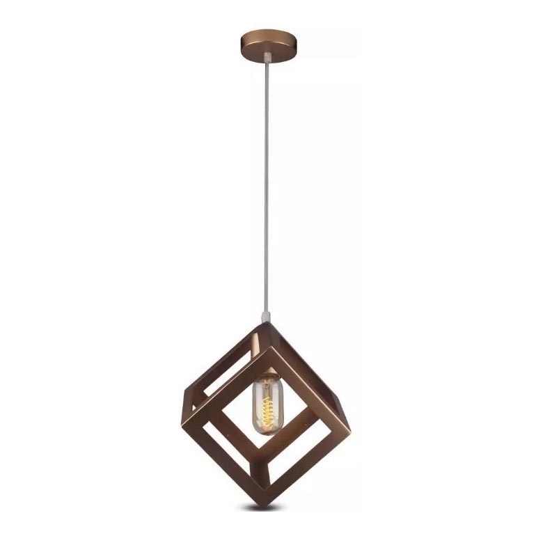 Lampadario su filo  1xE27/60W/230V bronzo