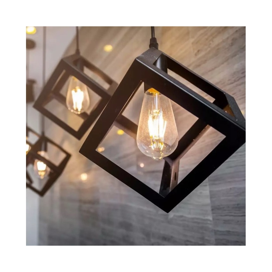 Lampadario su filo  1xE27/60W/230V bronzo