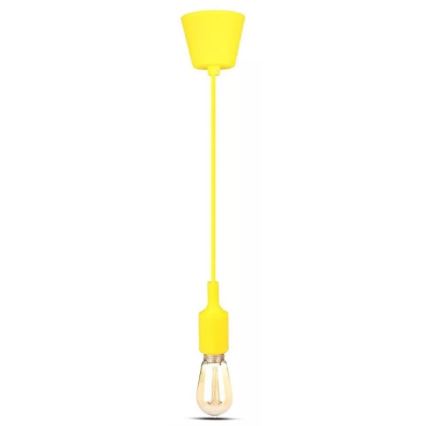 Lampadario su filo 1xE27/60W/230V giallo