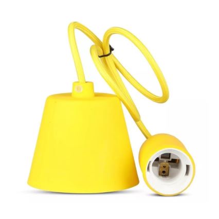 Lampadario su filo 1xE27/60W/230V giallo