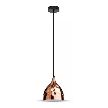 Lampadario su filo 1xE27/60W/230V oro rosato