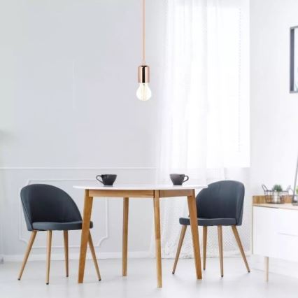 Lampadario su filo 1xE27/60W/230V oro rosato