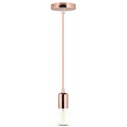 Lampadario su filo 1xE27/60W/230V oro rosato