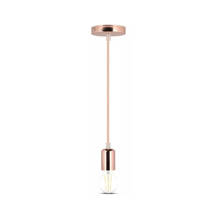 Lampadario su filo 1xE27/60W/230V oro rosato