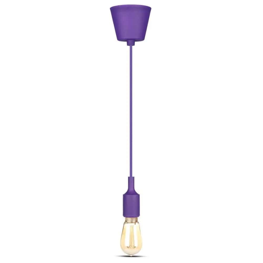 Lampadario su filo 1xE27/60W/230V viola