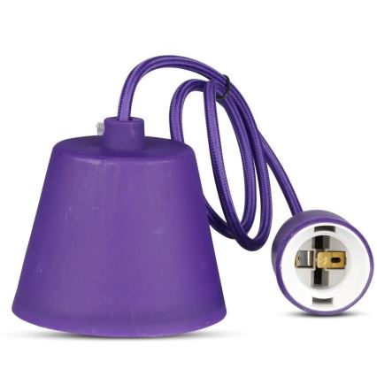 Lampadario su filo 1xE27/60W/230V viola