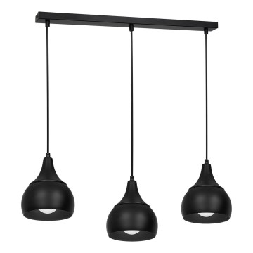 Lampadario su filo AKTAN 3xE27/60W/230V nero