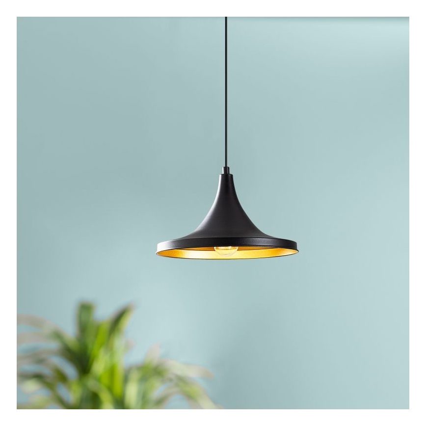 Lampadario su filo BERCESTE 1xE27/40W/230V nero