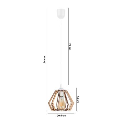 Lampadario su filo BERGO 1xE27/60W/230V bianco