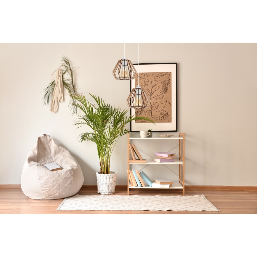 Lampadario su filo BERGO 2xE27/60W/230V bianco