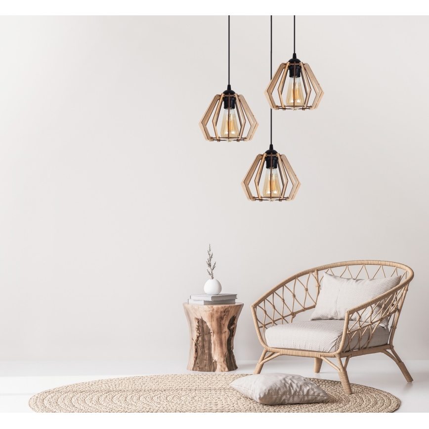 Lampadario su filo BERGO 3xE27/60W/230V bianco