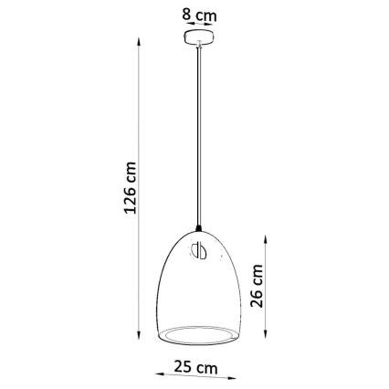 Lampadario su filo BUKANO 1xE27/60W/230V