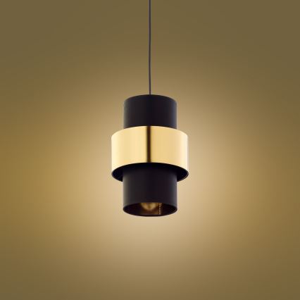 Lampadario su filo  CALISTO 1xE27/15W/230V oro/nero