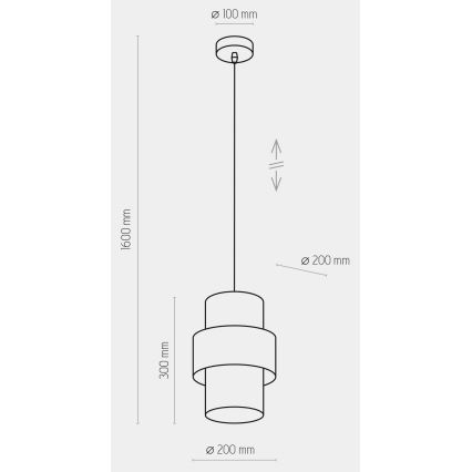 Lampadario su filo  CALISTO 1xE27/15W/230V oro/nero