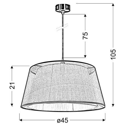 Lampadario su filo CHARLIE 1xE27/60W/230V beige