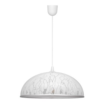 Lampadario su filo CIRCLE 1xE27/15W/230V bianco