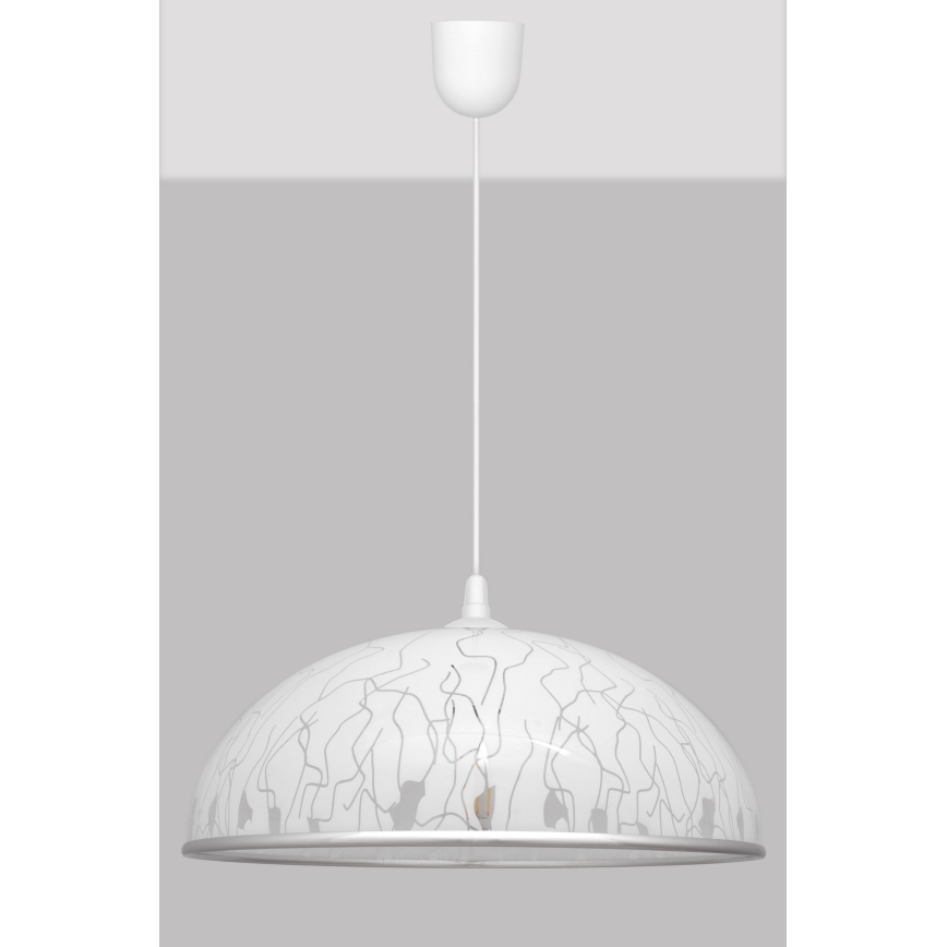 Lampadario su filo CIRCLE 1xE27/15W/230V bianco