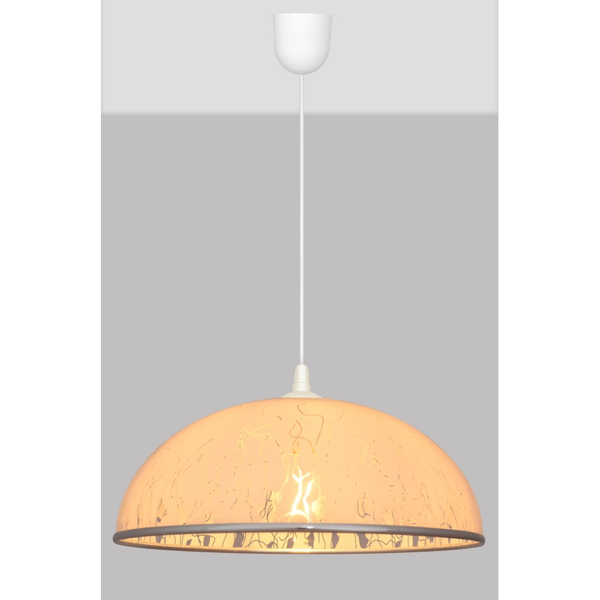 Lampadario su filo CIRCLE 1xE27/15W/230V bianco