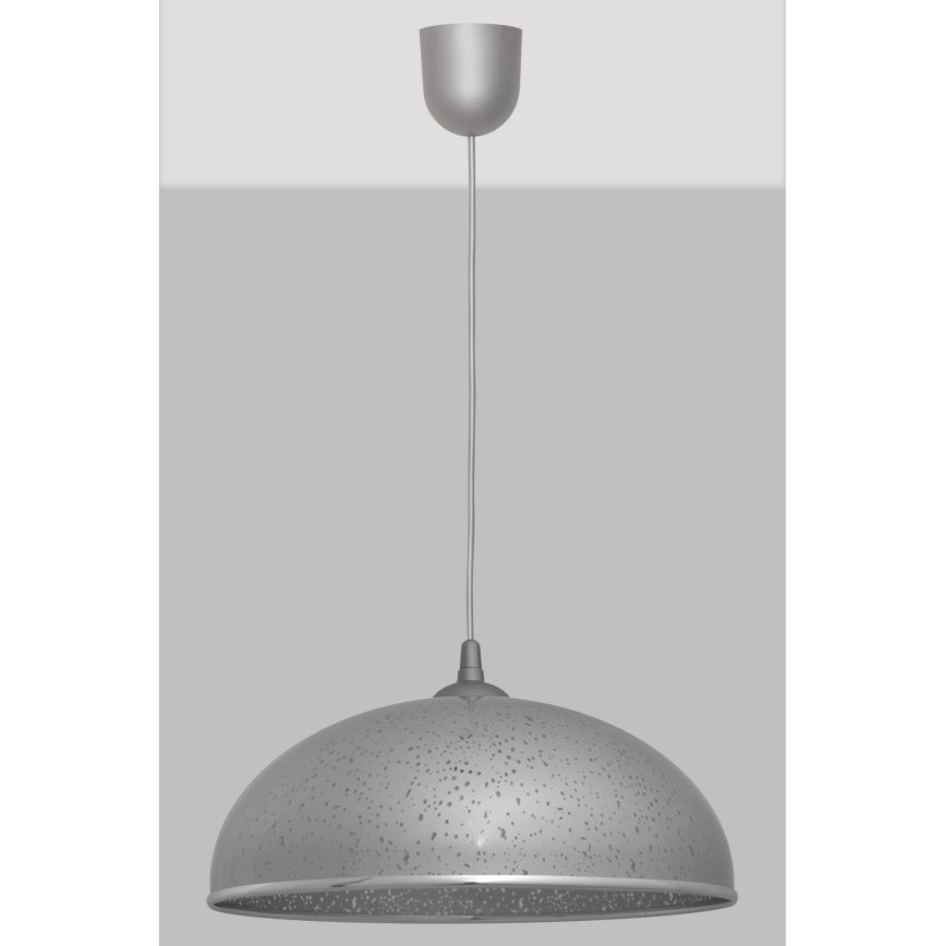 Lampadario su filo CIRCLE 1xE27/15W/230V grigio