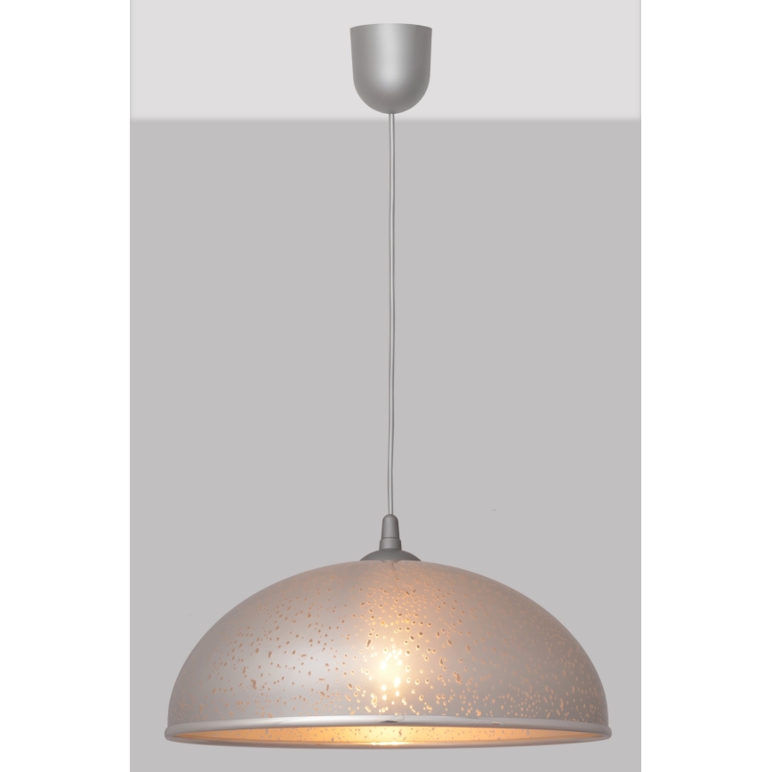 Lampadario su filo CIRCLE 1xE27/15W/230V grigio