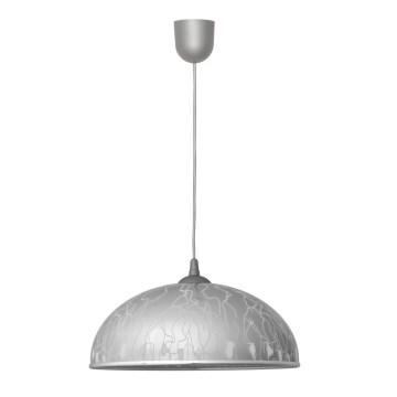 Lampadario su filo CIRCLE 1xE27/15W/230V grigio