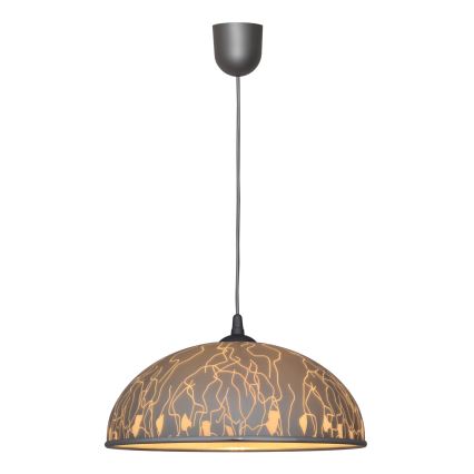 Lampadario su filo CIRCLE 1xE27/15W/230V grigio
