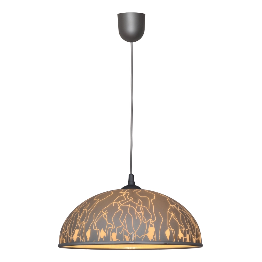 Lampadario su filo CIRCLE 1xE27/15W/230V grigio