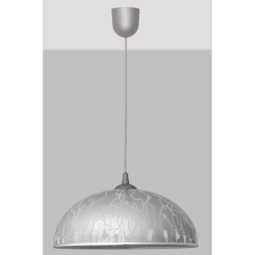 Lampadario su filo CIRCLE 1xE27/15W/230V grigio