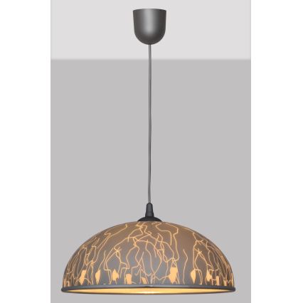 Lampadario su filo CIRCLE 1xE27/15W/230V grigio