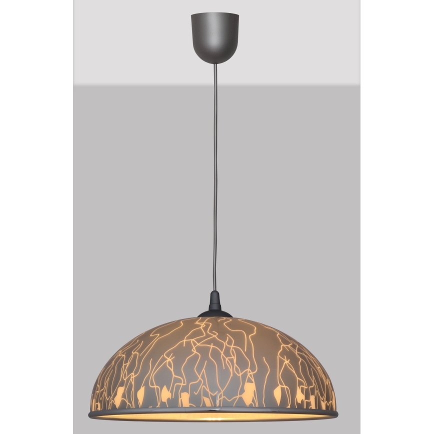 Lampadario su filo CIRCLE 1xE27/15W/230V grigio