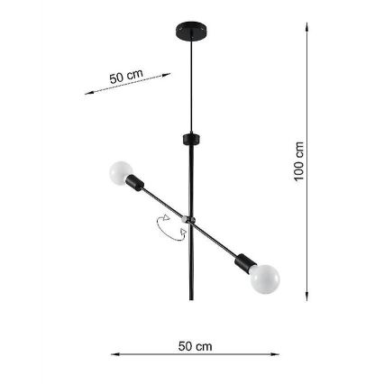 Lampadario su filo CONCEPT 2xE27/60W/230V
