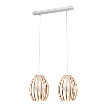 Lampadario su filo DALI 2xE27/15W/230V rame