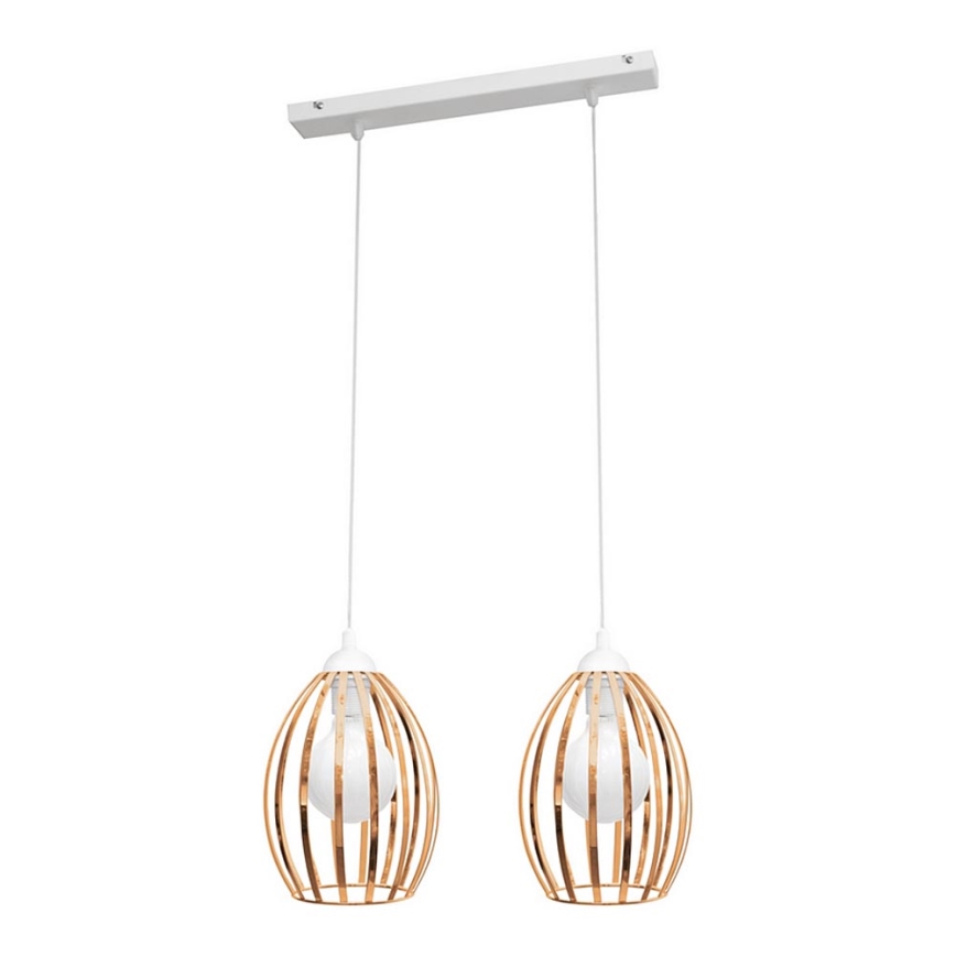 Lampadario su filo DALI 2xE27/15W/230V rame