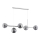Lampadario su filo DANSA 5xE14/10W/230V grigio/cromo luminoso