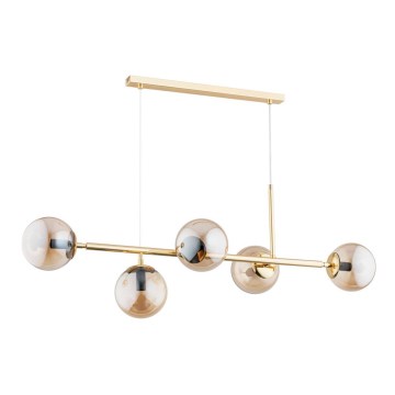 Lampadario su filo DANSA 5xE14/10W/230V oro