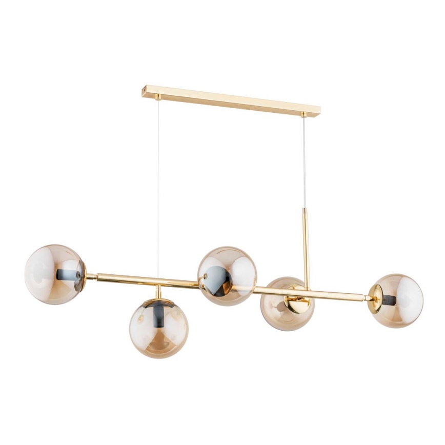 Lampadario su filo DANSA 5xE14/10W/230V oro