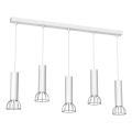 Lampadario su filo  DANTE 5xGU10/25W/230V bianco/cromo luminoso