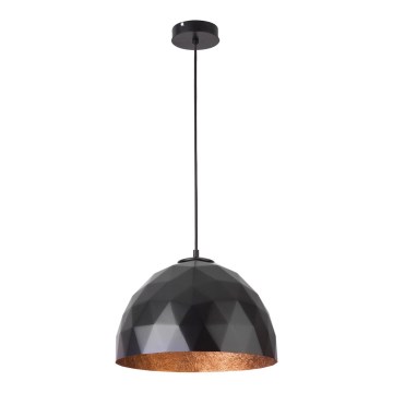 Lampadario su filo DIAMENT 1xE27/60W/230V d. 35 cm nero/rame