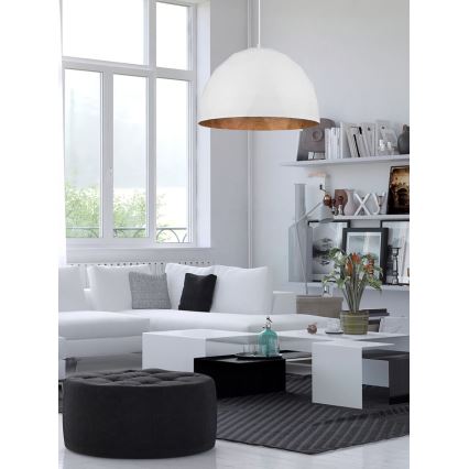 Lampadario su filo  DIAMENT 1xE27/60W/230V d. 50 cm bianco/rame