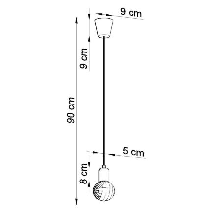 Lampadario su filo DIEGO 1xE27/60W/230V verde