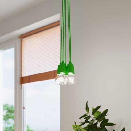 Lampadario su filo DIEGO 1xE27/60W/230V verde