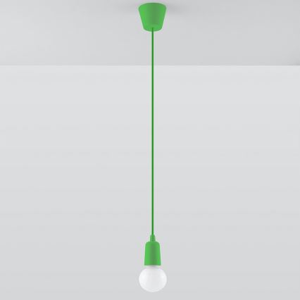 Lampadario su filo DIEGO 1xE27/60W/230V verde