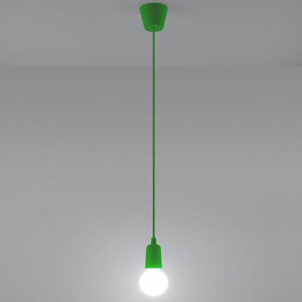 Lampadario su filo DIEGO 1xE27/60W/230V verde