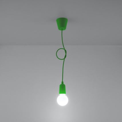 Lampadario su filo DIEGO 1xE27/60W/230V verde