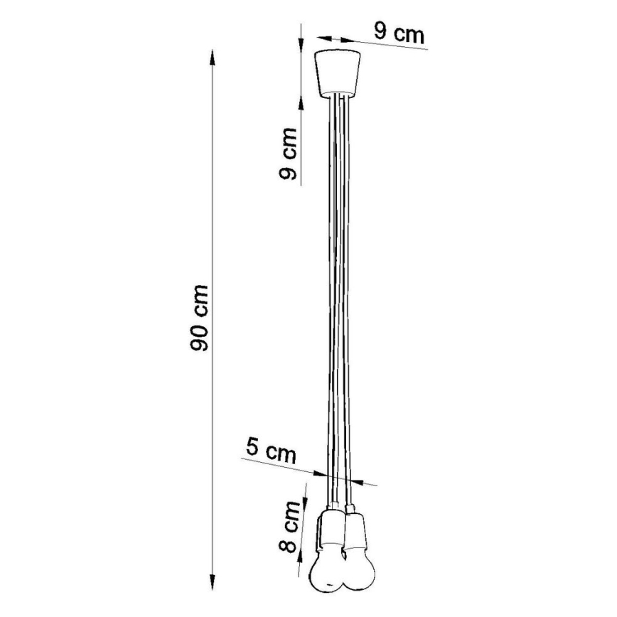 Lampadario su filo DIEGO 3xE27/60W/230V giallo