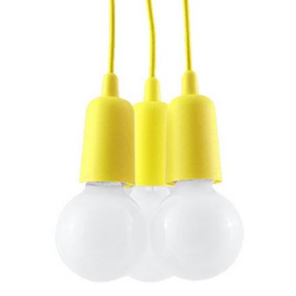 Lampadario su filo DIEGO 3xE27/60W/230V giallo